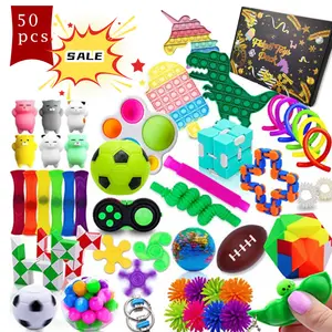 Custom OEM 50 Pcs Anti Stress Relief Sensory Toys Set Fidget Toys Pack Set Advent Calendar Pop Fidgets Toy Sets Packs For Kids