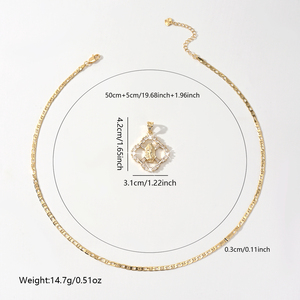 Collar con Colgante de <span class=keywords><strong>la</strong></span> Virgen de Guadalupe, <span class=keywords><strong>San</strong></span> <span class=keywords><strong>Benito</strong></span>, <span class=keywords><strong>San</strong></span> Judas, <span class=keywords><strong>La</strong></span> Santa Muerte, con Circonitas, Chapado en Oro, Joyería Religiosa - Product Image 6