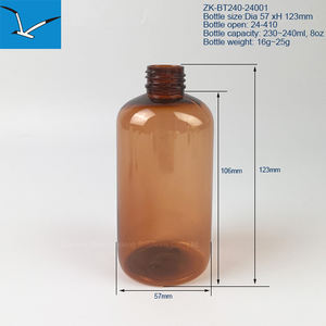8 oz 240 ml plastik <span class=keywords><strong>PET</strong></span> Amber Boston şişe siyah disk ile üst kapak cilt bakımı ambalaj için el losyonu şişe olarak kullanın - Product Image 2