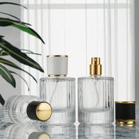 100ml Épaissi Transparent Carré Parfum Bouteilles En Verre Blanc Noir Bouchon Magnétique En Aluminium Carré Parfum Vaporisateur Bouteilles Diffuseur
