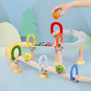 Juguete de madera para niños: Pista musical de tren con bolas, juego de cuentas rodantes para educación temprana, juguetes educativos de madera para niños - Product Image 4