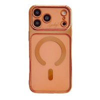 Coques de téléphone portable transparentes électro-plaquées en TPU souple avec chargement sans fil pour 18 Pro/17 Pro Max/16 Plus, anti-chute, magnétiques