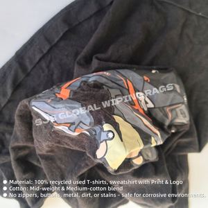 Trapos de Algodón Reciclados de Colores, con Alta Absorción de Agua y Aceite, 100% Algodón, Trapos de Camisetas de Colores Variados para Limpieza - Product Image 4