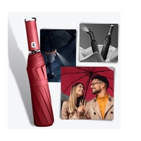Parapluie coupe-vent le plus vendu, résistant au vent, durable, multifonction, poignée avec lampe torche, entièrement automatique, parapluie de pluie