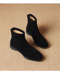 2025 Autumn and Winter New Retro Women's Flat <b>Ankle</b> Boots Suede Soft Sole Outdoor Walking Boots - Product Image 2