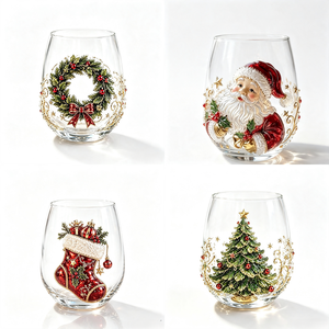 Nuovo Arrivo Transfrontaliero Moderno: Tazza Artistica in Vetro di Natale, Porta Uova in Vetro Borosilicato con Design Irregolare a Soffiatura e Pupazzo di Neve - Product Image 2