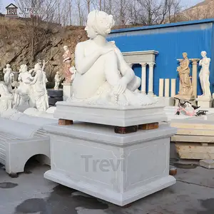 Белая каменная Женская мраморная статуэтка в натуральную величину, статуэтка греческой женщины, скульптура обнаженной женщины