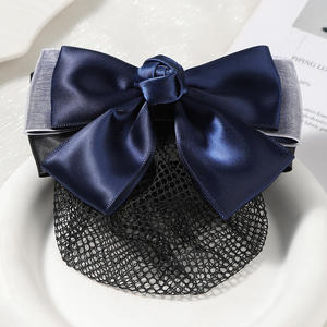 HZM-61249 <span class=keywords><strong>Filet</strong></span> à <span class=keywords><strong>cheveux</strong></span> en maille <span class=keywords><strong>pour</strong></span> <span class=keywords><strong>chignon</strong></span>, avec nœud décoratif, barrette et pince à <span class=keywords><strong>cheveux</strong></span> <span class=keywords><strong>pour</strong></span> femmes - Product Image 6