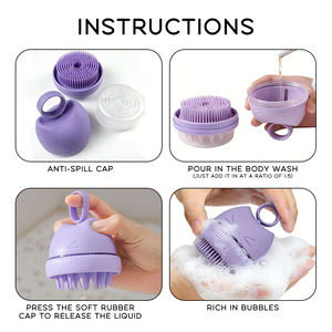 Brosse en silicone 2 en 1 pour bain et massage pour animaux de compagnie-<span class=keywords><strong>Outil</strong></span> de toilettage mignon en forme de chat pour chiens et chats, nettoyage en profondeur et massage apaisant - Product Image 4