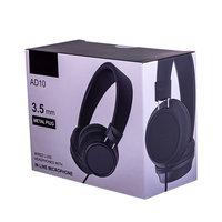 Headset Tahan Lama Lipat Berkabel AD09 105dB Hi-Fi Stereo dengan Mikrofon dan Pembatas Volume 85dB Headphone OEM