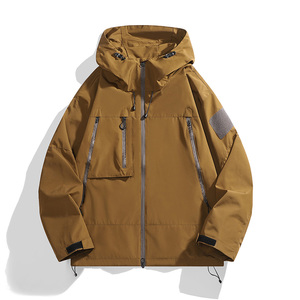 Veste personnalisée avec logo, nouvelle collection printemps-automne 2025, veste fonctionnelle pour homme, coupe-vent, imperméable, à capuche, cardigan, manteau - Product Image 4