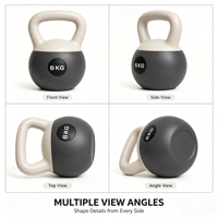 Kettlebell en fonte revêtue de vinyle, kettlebell multifonction pour la musculation à domicile et en salle de sport