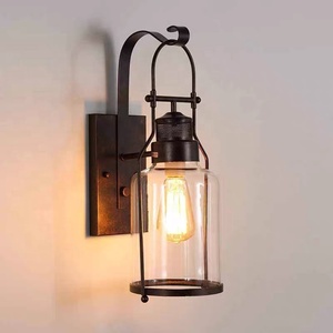 European Style Retro Wall Lamp Villa Outdoor <b>Lighting</b> metal + Glass Cabin Wall Outdoor Door Wall Lamp - Product Image 2