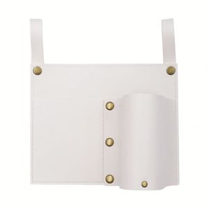 Organisateur latéral en cuir PU avec deux poches, porte-gobelet portable et pochette de rangement pour téléphone pour chaise de camping (vente en gros) - Product Image 4