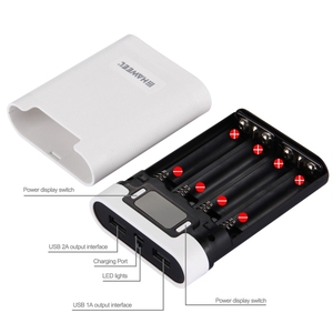 Boîtier de batterie externe HAWEEL DIY 4 x <span class=keywords><strong>18650</strong></span> (batteries non incluses) 10000 mAh avec écran LCD, 2 sorties USB et affichage - Product Image 4