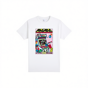 T-shirt Diamond Arcade bianca con stampa grafica, maglietta promozionale unisex - Product Image 2