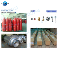 FM200 Gas Isi Ulang Silinder Baja, untuk Sistem Pemadam Api