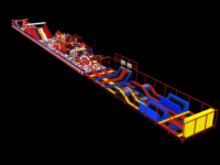 Zone de jeux intérieure commerciale pour enfants pour centre commercial FEC avec piscine à balles, trampoline et toboggan tubulaire, équipement de jeux souples