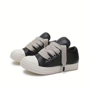 OEM High Quality Men's Luxury Black PU Upper Jumbo-Lace Sneakers <b>Big</b> Lace All-Season EVA Midsole Outsole Lining Pu Made in China - Product Image 3