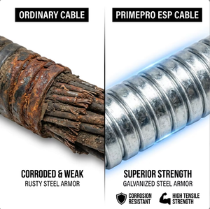 PrimePro Alta Temperatura 450 ° Cable de alimentación plano F ESP 3kV/5kV con cubierta de EPDM, armadura de acero galvanizado, para bomba sumergible en campos petroleros - Product Image 4