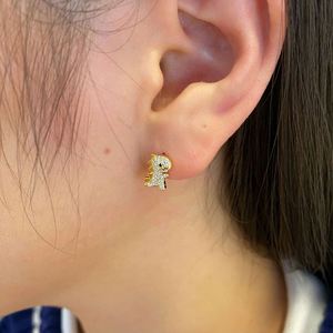 Dylam Plated Piercing Delicate Accessories Trendy 5A Cubic Zirconia Ear <b>Studs</b> 925 Sterling <b>Silver</b> Cute Dinosaur CZ Ear <b>Studs</b> - Product Image 3