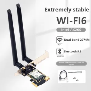 <span class=keywords><strong>Carte</strong></span> réseau sans fil <span class=keywords><strong>PCI</strong></span> <span class=keywords><strong>Express</strong></span> interne double bande 5G haute vitesse AX200 AX2974M avec Wi-Fi Gigabit - Product Image 4