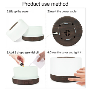 500ml 700ml siêu âm hương liệu khuếch tán tinh dầu nước quả Máy tạo độ ẩm với 7 màu sắc ánh sáng - Product Image 5