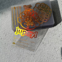 Carte de visite transparente en PVC avec technologie d'impression offset holographique à chaud Conception d'estampage holographique