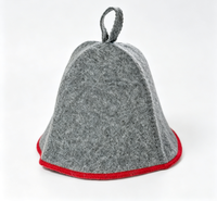 Chapeau de sauna en feutre de laine avec bordure colorée, bonnet de bain de sauna tendance, accessoire essentiel pour la salle de sauna