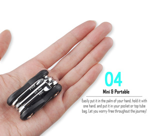 Le <span class=keywords><strong>Mini</strong></span> 6-Fonction Vélo Outil Vélo Multitool Léger Vélo Kit De Réparation Outil pour Vélos - Product Image 6