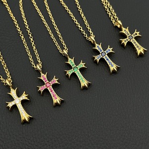 Collana a Croce Chaoxuan con Diamanti in Scatola di Rame, Accessorio <span class=keywords><strong>Unico</strong></span> con Diamanti Colorati per Uomo e Donna, Regalo per Amici - Product Image 1