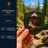 Écusson brodé 3D personnalisé pour bottes de randonnée, badge de trekking en montagne pour veste et sac à dos d'extérieur – Vente en gros