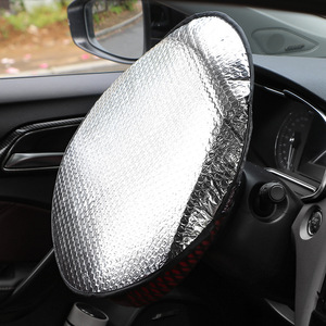 Car Steering Wheel Sun Visor Aluminum Foil Heat Insulation Summer Protection Universal Fit Stretchable Design - Product Image 3