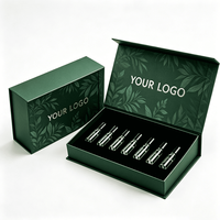 Boîte cadeau rigide magnétique, échantillon de parfum, emballage cosmétique de luxe, boîte en papier personnalisée avec insert en EVA floqué pour huile essentielle