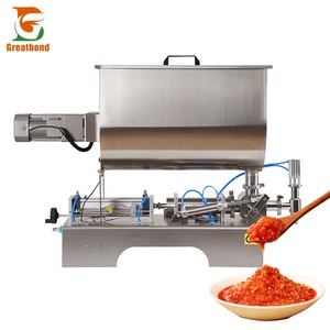 Wholesale Pneumatic Mixing Chilli Honey Liquid Paste Automatic <b>Ketchup</b> Sauce Juice Single Head U-Type Horizontal Filling Machine - Product Image 1