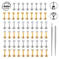 Piercing en Titane ASTM F136 16G sans filetage, à insertion interne, pour nez, hélix, conque, lobe - Piercing en Titane