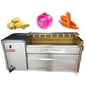 Máquina peladora de patatas con cepillo completamente automática para uso comercial/máquina de limpieza y pelado de patatas, fruta de acero inoxidable proporcionada