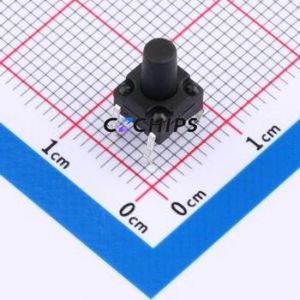 TS017-CBY1FH9.0 Tactile Switch Through hole-4P,6.2x6.2mm Switch Single Pole Single Throw Round Button 2.5N Through Hole - Product Image 1