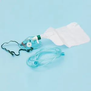 Máscara de oxígeno de alta concentración de alto flujo estéril médica desechable con bolsa de depósito