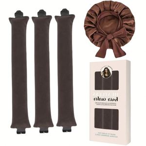 Heatless Curling Rods Set 3 Rods Plus 1 <b>Scarf</b> Jumbo Blowout Medium Sponge Foam Plush for Long Hair Women Daily Styling - Product Image 5