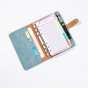 Wholesale Custom 6 Ring Spiral Loose-Leaf Hardcover Business Planner Work Agenda <b>Budget</b> <b>Binder</b> Macaron Color PU Leather Cover - Product Image 1