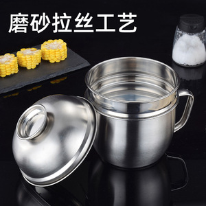 Loncheras de acero inoxidable 304 con tapas, recipientes redondos para alimentos aptos para microondas para estudiantes y adultos - Product Image 3