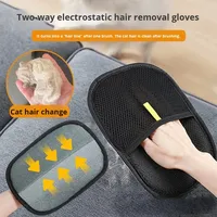 Gant de toilettage pour animaux de compagnie, dissolvant de poils à cinq doigts pour vêtements, lit, canapé, gant de massage et de nettoyage efficace pour chats, pour l'élimination des poils morts
