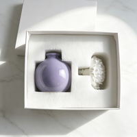 Diffuseur d'huiles essentielles en céramique 100 ml, fait main, en porcelaine, motif floral, parfum d'ambiance, désodorisant en plâtre aromatique