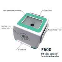FUWEI F600 Tarjeta de chip IC dual 1D 2D Código QR Escáner de código de barras NFC RFID MSR Lector de tarjetas inteligentes 13,56 MHz ISO 7811/7816