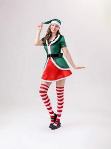 <span class=keywords><strong>Disfraz</strong></span> de <span class=keywords><strong>duende</strong></span> navideño para mujer, vestido navideño para mujer, vestido de fiesta temático, Atuendo para escenario, vestido de fiesta - Product Image 4