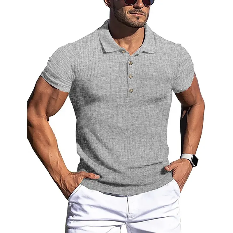 High quality summer custom design solid color cotton and spandex casual golf men's polo shirt