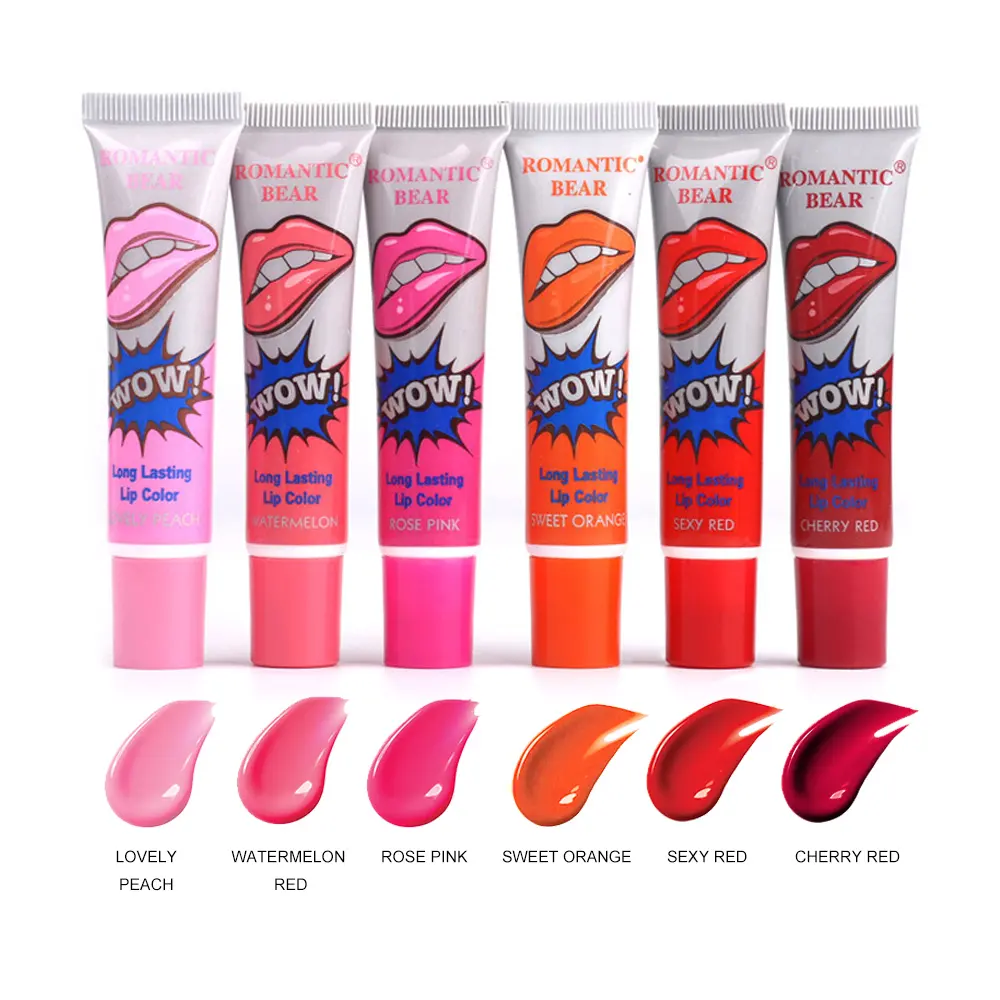 Beauty Mia Wholesale Waterproof Lipstick Famous Brand Beauty Red Wow Makeup Matte Lip Gloss Impermeable lip gloss