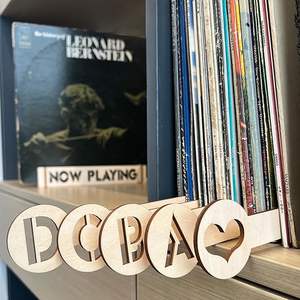 Séparateurs de disques vinyle personnalisés, guides d'organisateur de porte-disques en bois A-Z alphabétique - Product Image 5