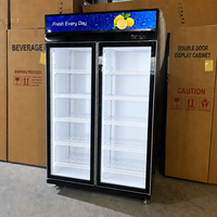 Réfrigérateur commercial pour boissons de magasin de proximité, vitrine réfrigérée à refroidissement par air, réfrigérateur vertical mécanique à 2 portes